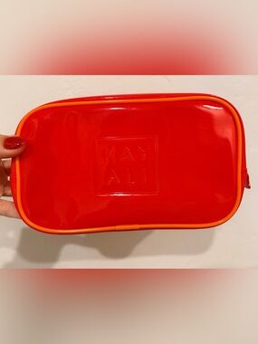 KAYALI Women's Bath & Body Pouch - Bright Red with Orange Trim